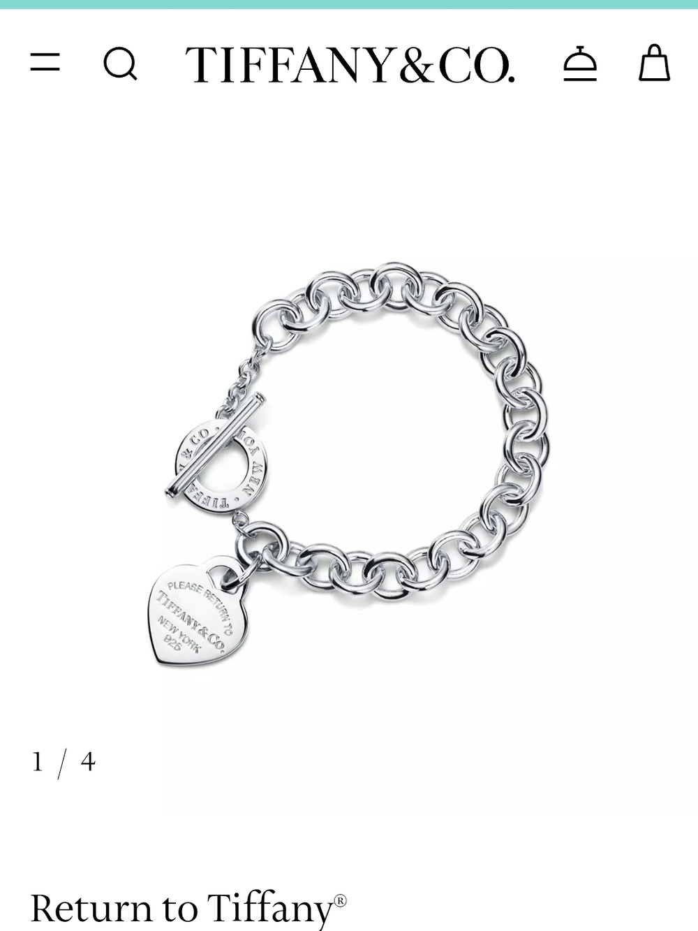 ✨ SALE Return To Tiffany's Heart Charm Bracelet w/ Box - Picture 14 of 15